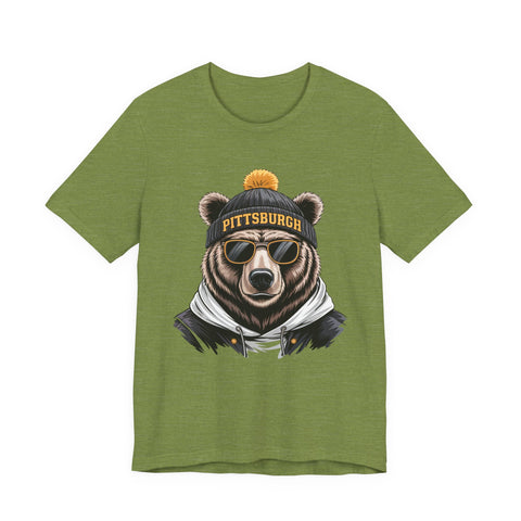 Pittsburgh Game Day Bear - Unisex Jersey Short Sleeve Tee
