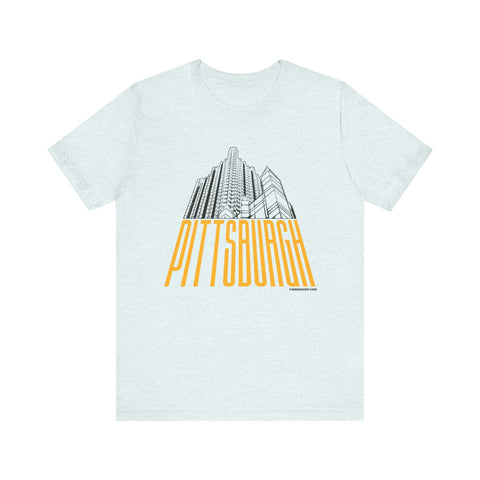 Steel Building Pittsburgh T-Shirt - Unisex bella+canvas 3001 Short Sleeve Tee T-Shirt Printify Heather Ice Blue S 