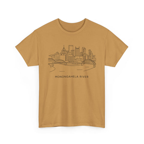 Monongahela River Skyline - Unisex Heavy Cotton Tee