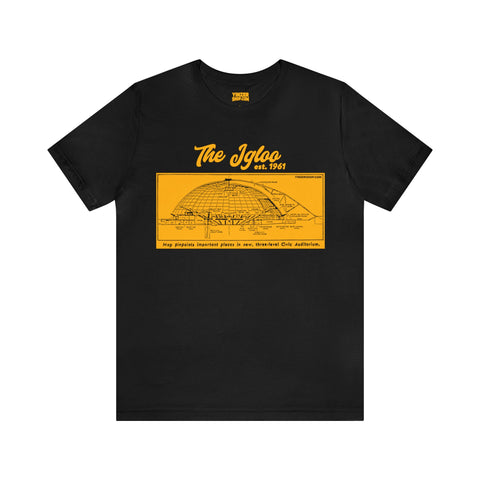 The Igloo - EST 1961 - Civic Arena - Retro Schematic - Short Sleeve Tee T-Shirt Printify Black S 