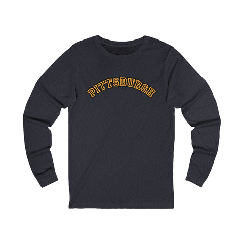 Pittsburgh Block Letters - Unisex Long Sleeve Tee