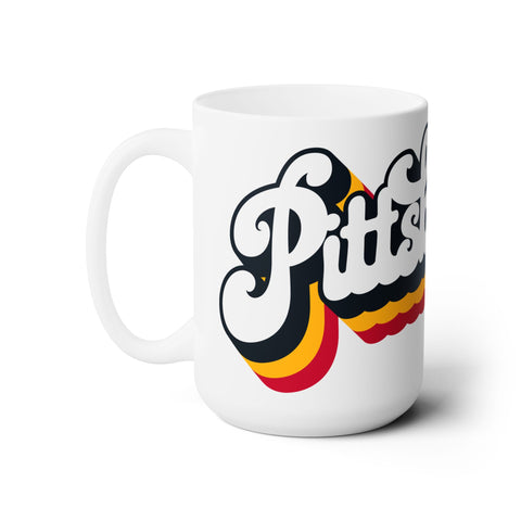 Pittsburgh Retro Design Ceramic Coffee Mug 15oz Mug Printify