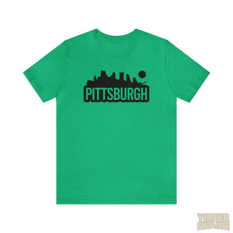 Pittsburgh Bold Skyline T-Shirt  - Unisex bella+canvas 3001 T-Shirt Printify Heather Kelly S 