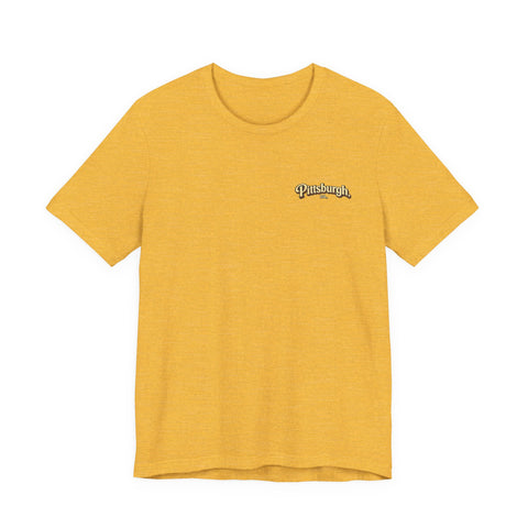 Vintage Pittsburgh Sunset (Print on Back) - Unisex Jersey Short Sleeve Tee