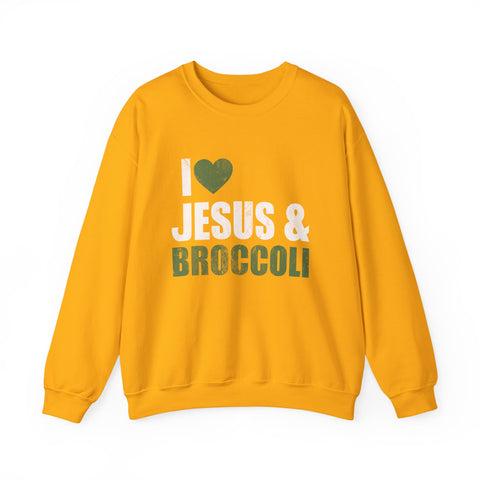 I Love Jesus and Broccoli - Heavy Blend™ Crewneck Sweatshirt