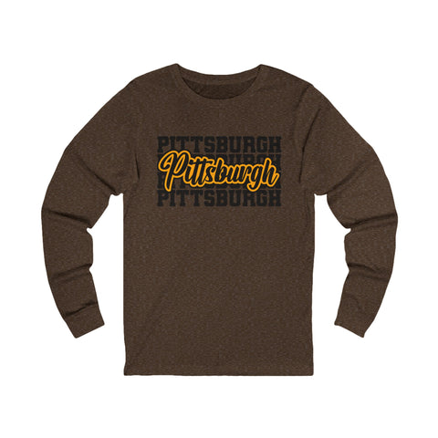 Pittsburgh Typography - Unisex Long Sleeve Tee