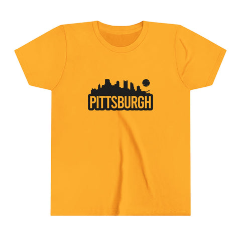 Pittsburgh Blot Graphic Image - Youth Short Sleeve Tee Kids clothes Printify Gold S