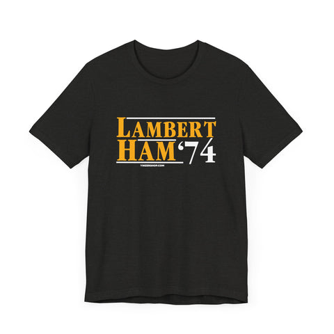 Lambert Ham '74 - Election - Short Sleeve Tee T-Shirt Printify Black Heather XS