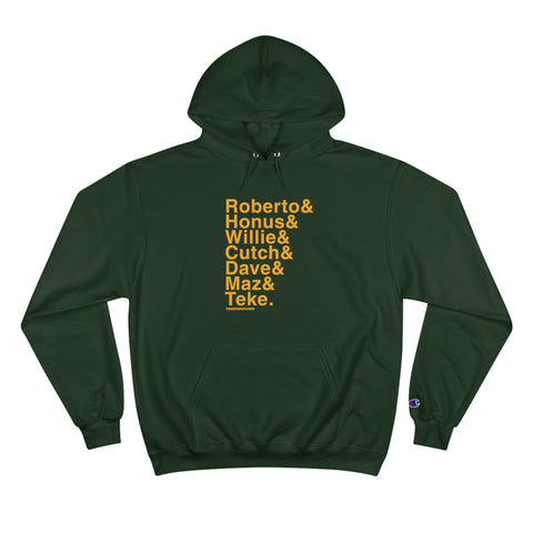 Famous Pittsburgh Pirates Ampersand - Champion Hoodie Hoodie Printify Dark Green S 