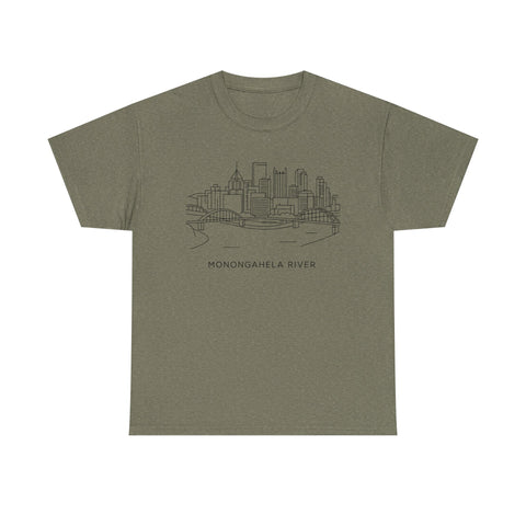 Monongahela River Skyline - Unisex Heavy Cotton Tee