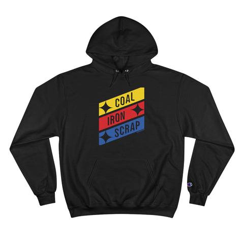 Coal Iron Scrap Champion Hoodie Hoodie Printify Black S 