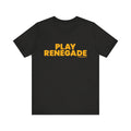 Play Renegade Block Letters - Short Sleeve Tee T-Shirt Printify Black Heather XS 