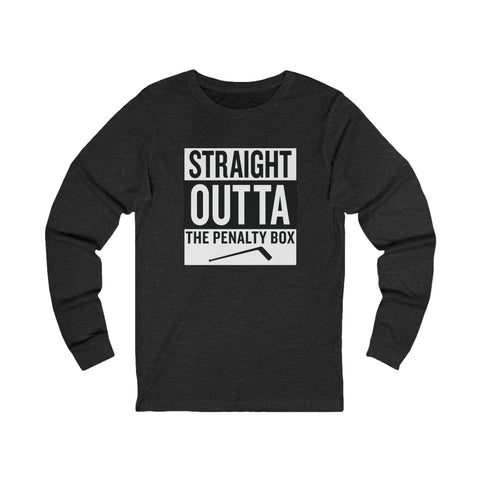 Straight Outta the Penalty Box - Long Sleeve Tee Long-sleeve Printify S Dark Grey Heather