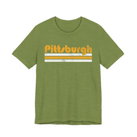 Vintage Pittsburgh Stripes - Unisex Jersey Short Sleeve Tee