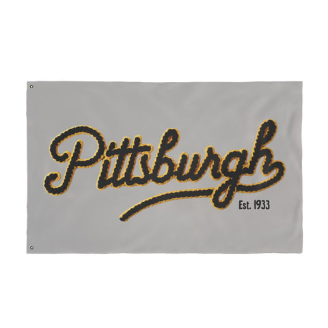 Pittsburgh Faux Embroidery - Double Sided Flag