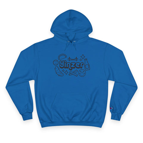 Yinzer Icon Doodles - Print on back - Champion Hoodie