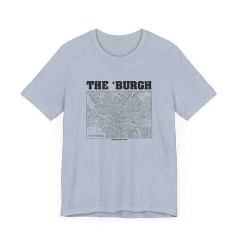 The 'Burgh Retro Map   - Short Sleeve Tee T-Shirt Printify   