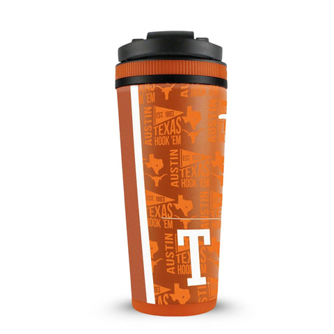 University of Texas Ice Shaker - 4D Vintage Print Stainless Steel Longhorns Cup