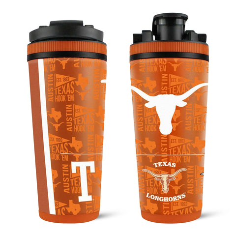University of Texas Ice Shaker - 4D Vintage Print Stainless Steel Longhorns Cup