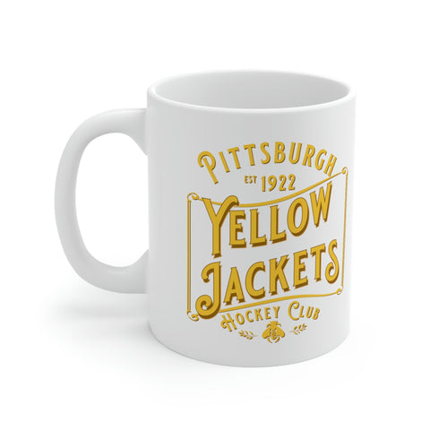 Pittsburgh Yellow Jackets Text Mug 11oz  Vintage Ice Hockey 11oz  