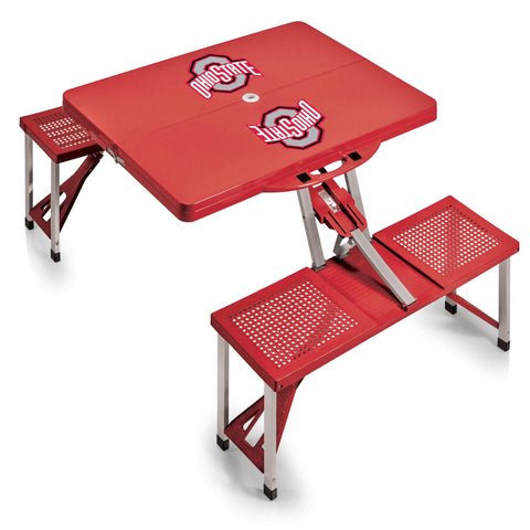 Ohio State Buckeyes - Picnic Table Portable Folding Table with Seats  Picnic Time Family of Brands   