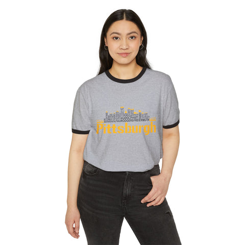 Pittsburgh Football Team Names - Unisex Cotton Ringer T-Shirt