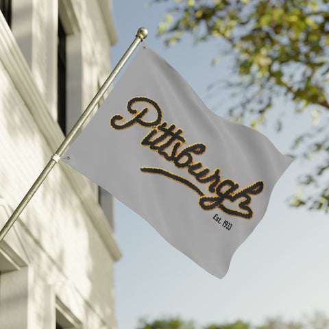 Pittsburgh Faux Embroidery - Double Sided Flag