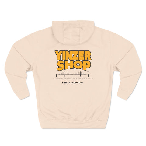 YinzerShop Serving Since 2015 - Print on back- Lane Seven LS14001 Three-Panel Fleece Hoodie Hoodie Printify