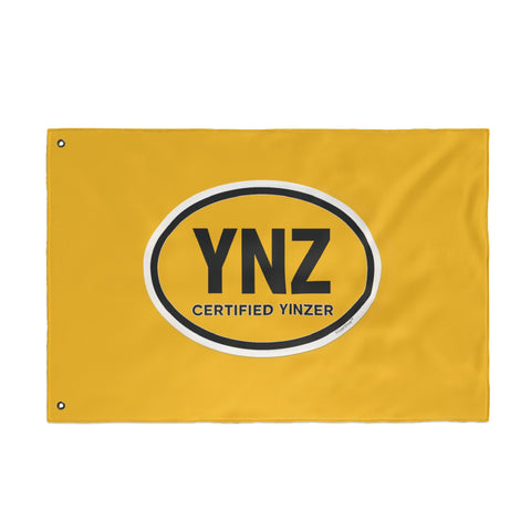 YNZ Certified Yinzer Double Sided Flag  - Double Sided Yellow Flag