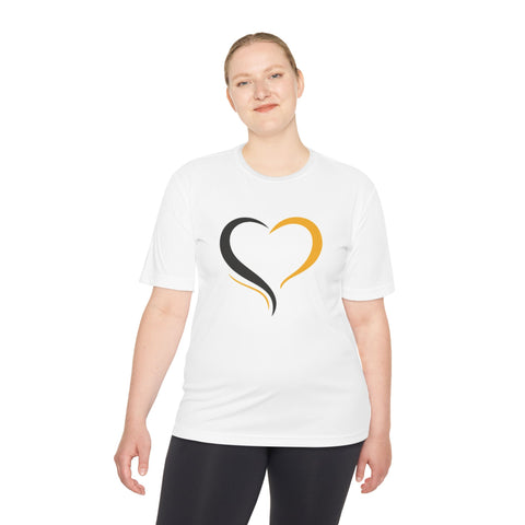 Black and Yellow Heart - Sport-Tek Unisex Moisture Wicking Tee