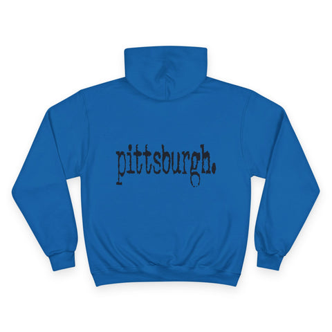 Pittsburgh Typewriter - Print on back - Champion Hoodie
