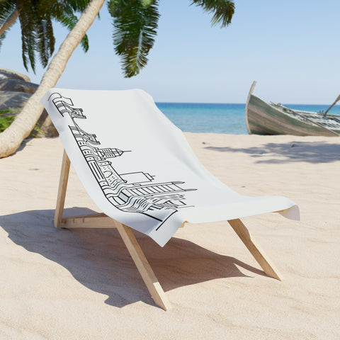 Beach Towel — Pittsburgh Skyline Doodle