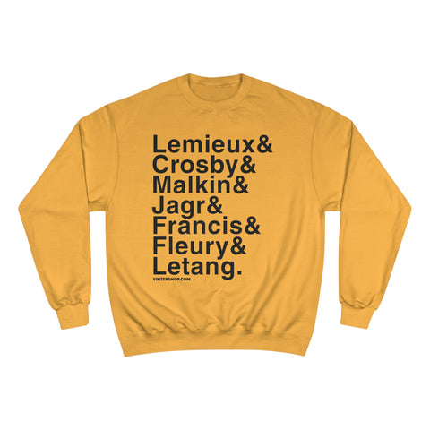 Famous Pittsburgh Penguins Ampersand - Champion Crewneck Sweatshirt Sweatshirt Printify Gold S 