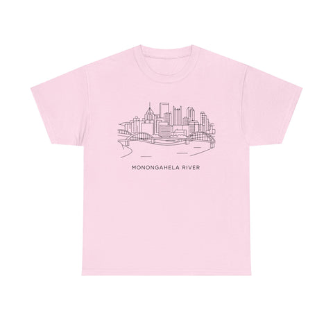 Monongahela River Skyline - Unisex Heavy Cotton Tee