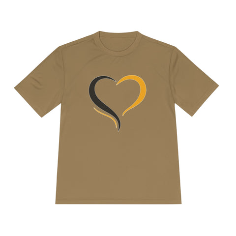 Black and Yellow Heart - Sport-Tek Unisex Moisture Wicking Tee
