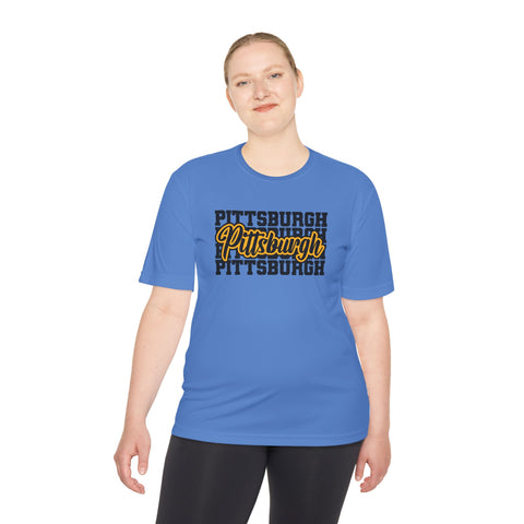 Pittsburgh Typography - Sport-Tek Unisex Moisture Wicking Tee
