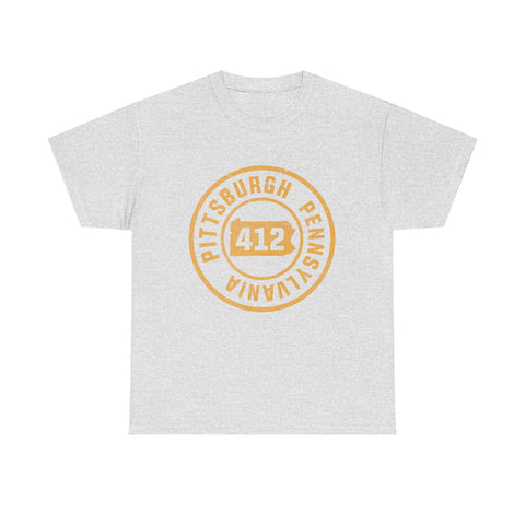 412 Pittsburgh Stamp - Unisex Heavy Cotton Tee