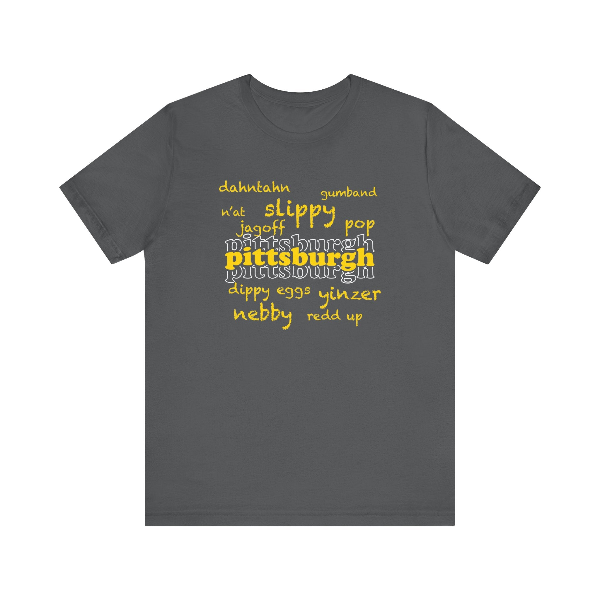 THE BiSH Tシャツ 2015 ダークグレー Pittsburgh YInzer Slang Pittsburghese Short Sleeve T-Shirt