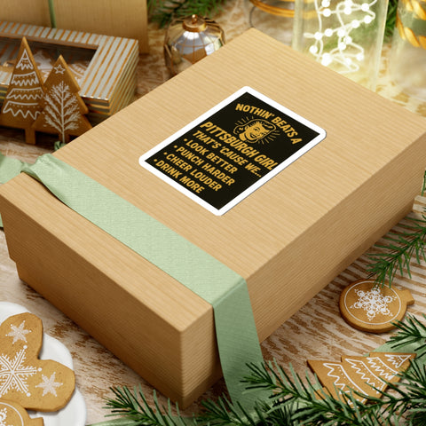 Pittsburgh Girl Vintage Retro Kiss-Cut Sticker – “Nothin' Beats a Pittsburgh Girl”