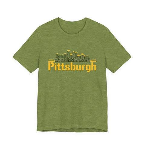 Pittsburgh Football Team Names - Unisex Jersey Short Sleeve Tee