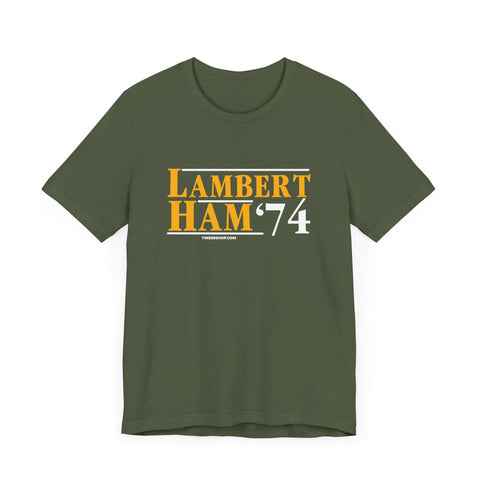 Lambert Ham '74 - Election - Short Sleeve Tee T-Shirt Printify Military Green XS