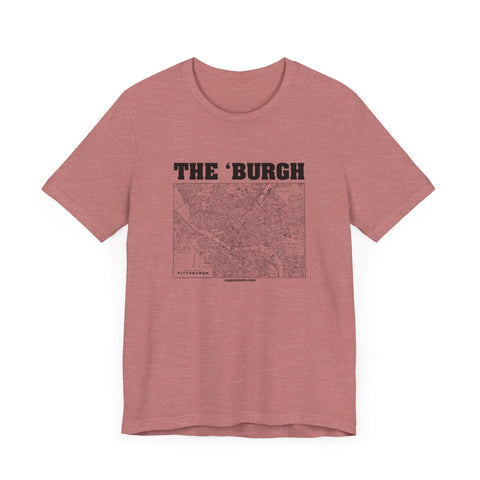 The 'Burgh Retro Map   - Short Sleeve Tee T-Shirt Printify   