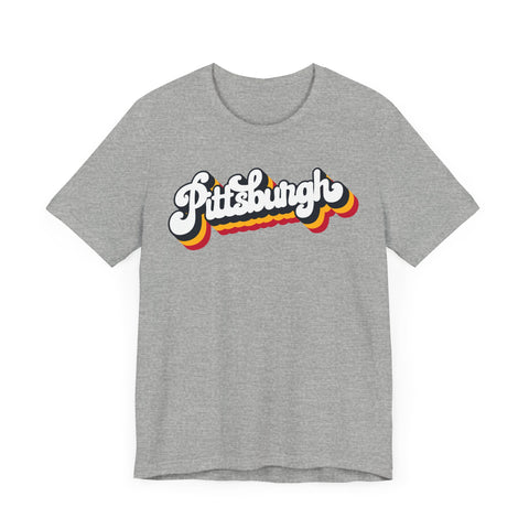 Retro Vintage 80's Pittsburgh T-Shirt  - Unisex bella+canvas 3001 Jersey Short Sleeve Tee T-Shirt Printify   