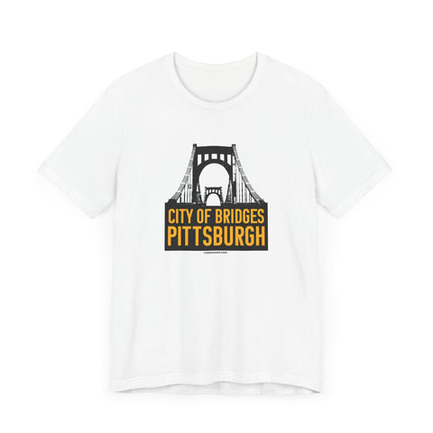 City of Bridges Pittsburgh T-Shirt - Unisex bella+canvas 3001 Short Sleeve Tee T-Shirt Printify White S 