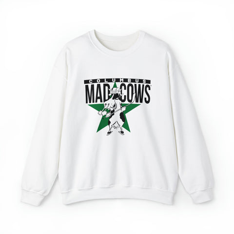 Columbus Mad Cows Crewneck Sweatshirt Sweatshirt Vintage Ice Hockey White S 