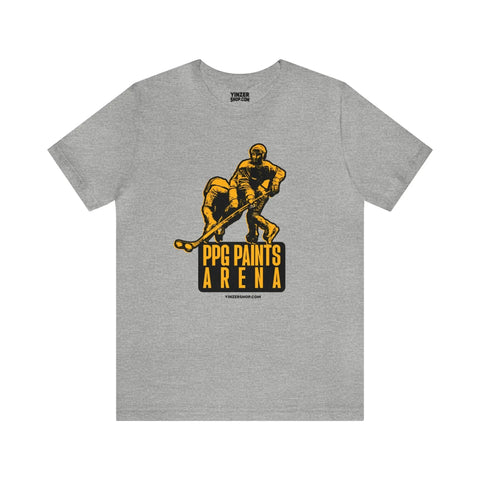 PPG Paints Arena Statue - Short Sleeve Tee T-Shirt Printify Athletic Heather S 