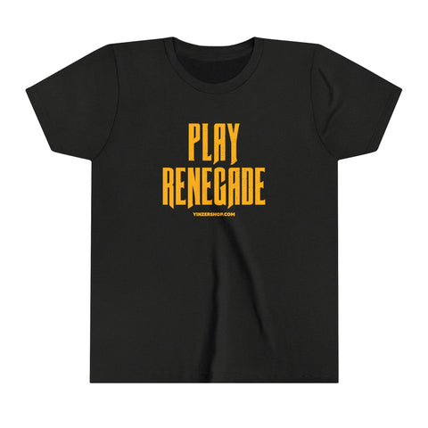 Play Renegade Distressed Graphic - Youth Short Sleeve Tee Kids clothes Printify Black Heather S