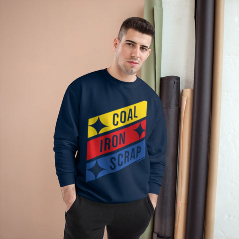 Coal Iron Scrap Champion Sweatshirt Sweatshirt Printify   