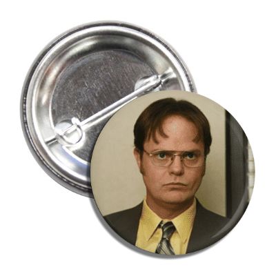 Dwight Schrute Button – 1 Inch Collectible Pin Badge | Durable Pinback Accessory