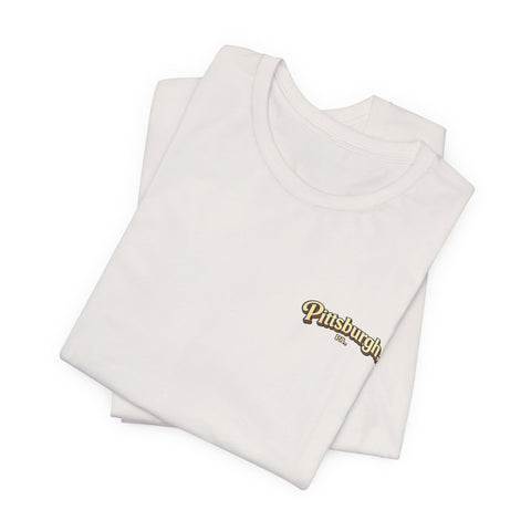 Vintage Pittsburgh Sunset (Print on Back) - Unisex Jersey Short Sleeve Tee